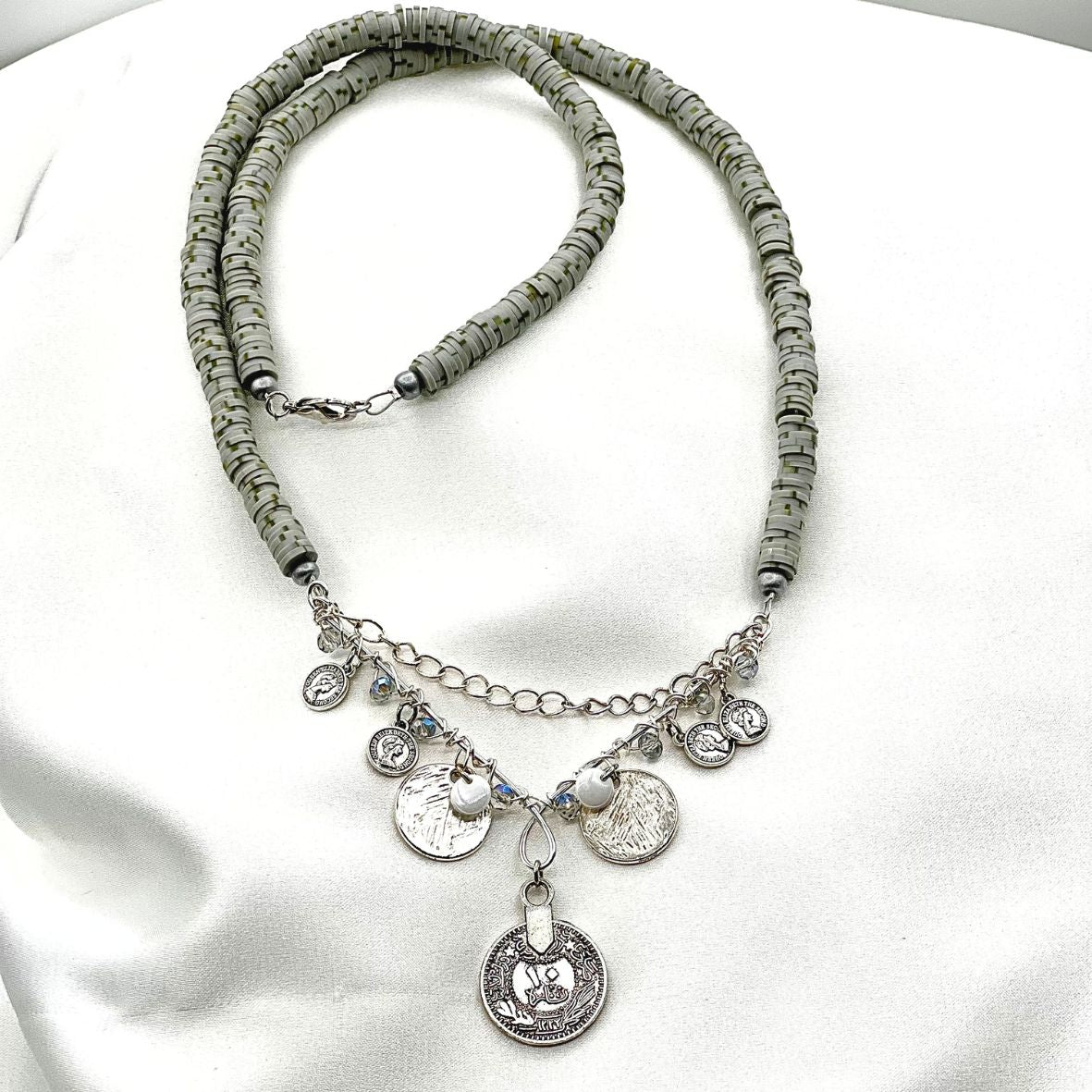 Bohemian Coin Heishi Necklace